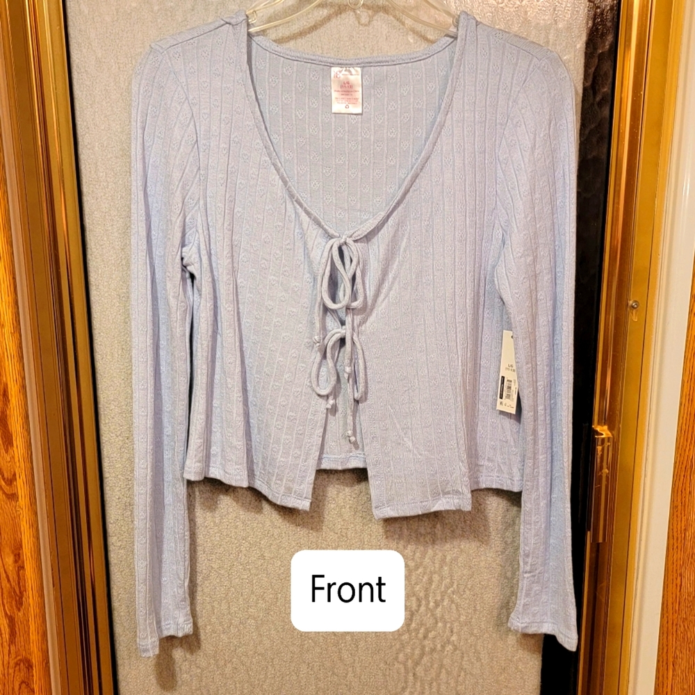 NOBO Baby Blue Dbl-Tie Cardigan - Jr Lrg 11-13